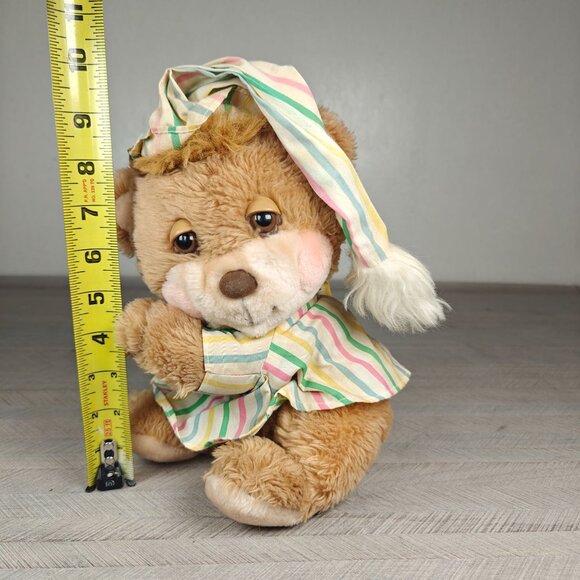 Vintage 1985 Fisher-Price Sleepytime Betsy Bear Plush With Striped Pajamas & Hat - Picture 3 of 6